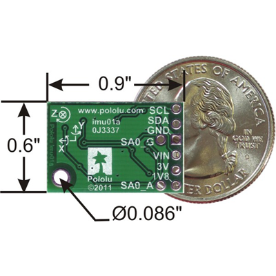 MinIMU-9 Gyro, Accelerometer, and Compass